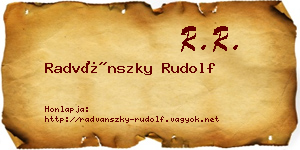 Radvánszky Rudolf névjegykártya